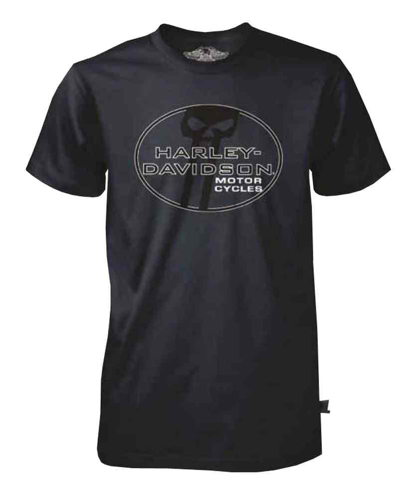 Men's Black Label T-Shirt, Oval #1 Skull Logo, Blue 30293305 