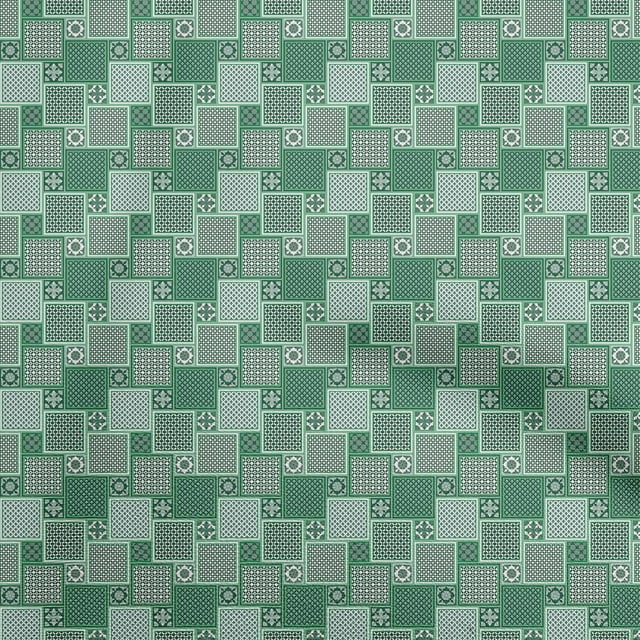 oneOone Cotton Flex Green Fabric Floral Sewing Craft Projects Fabric Prints By Yard 40 Inch Wide