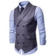 thumbnail image 2 of Chaleco de traje cruzado con solapa para hombre Chaleco informal elegante de color sólido, 2 of 3