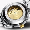 thumbnail image 2 of Relojes Reloj de pulsera mecánico automático para hombre | Correa de cuero | Movimiento dorado | Esfera esqueletizada de 45 mm | Resistente al agua y a los arañazos | Regalo elegante para, 2 of 6