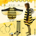 thumbnail image 6 of 4 PCS Adult Bee Costume Bumble Bee Costume for Women Queen Bee Costume with Headpiece and Stockings, 6 of 6