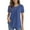 Beja Blue, variant on Women's Tops Plus Size Summer Casual Short Sleeve Lace Pleated Tunic Blouse M-4XL