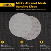 Mirka 9A-241-220 Abranet Sanding Discs, 6 Inch, 220 Grit, Hook & Loop, 50-Pack