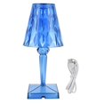thumbnail image 1 of Lámpara de mesa Vevor cristal LED regulable carga USB azul, 1 of 5