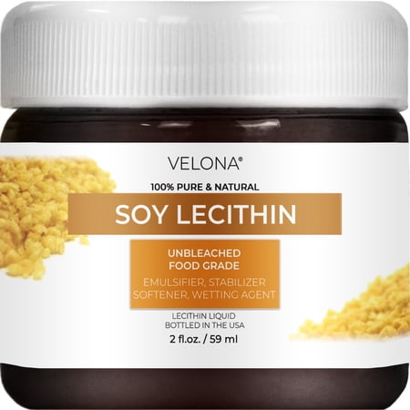 Pure Liquid Soy Lecithin by Velona - 2 Fl Oz | Food Grade | Unbleached | Emulsifier, Stabilizer, Softener, Smoother, Wetting Agent | Use Today - Enjoy Results