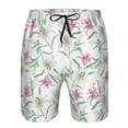 thumbnail image 3 of Goofa Lilies Flowers Printed Mens Swim Trunks Summer Quick Dry Short Beach Swimwear Bathing Suits-, 3 of 9