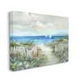 thumbnail image 3 of Stupell Industries Tranquil Beachside Flower Meadow Ocean Sailboats Scene Painting Gallery Wrapped Canvas Print Wall Art, Design by Nan, 3 of 5