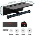 thumbnail image 6 of Toilet Paper Holder - Aluminium Double Roll Toilet Tissue Holder with Mobile Phone Shelf for Bathroom, 3M Self Adhesive No Drilling or Wall-Mounted with Screws, Rustproof Modern Style Black, 6 of 6