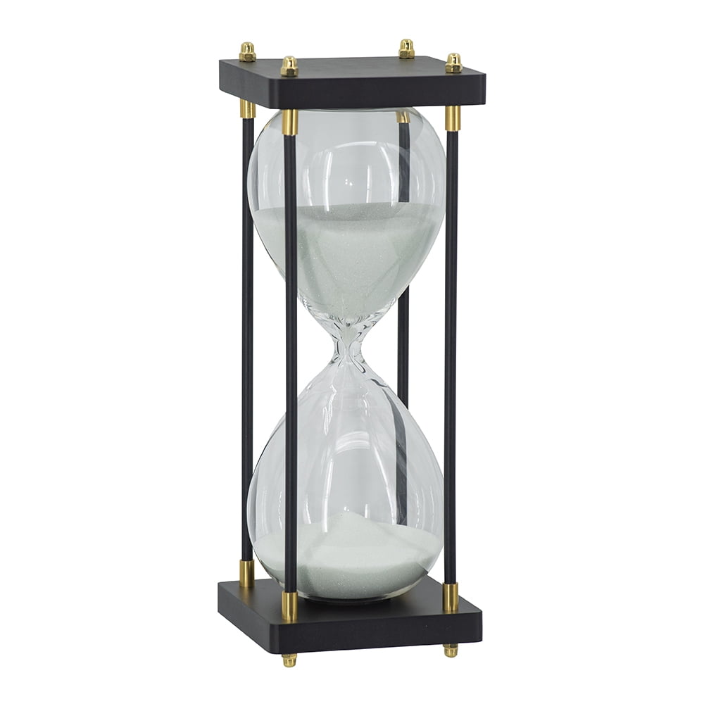 Hourglass With Wooden Frame, 4.3x4.3x12"