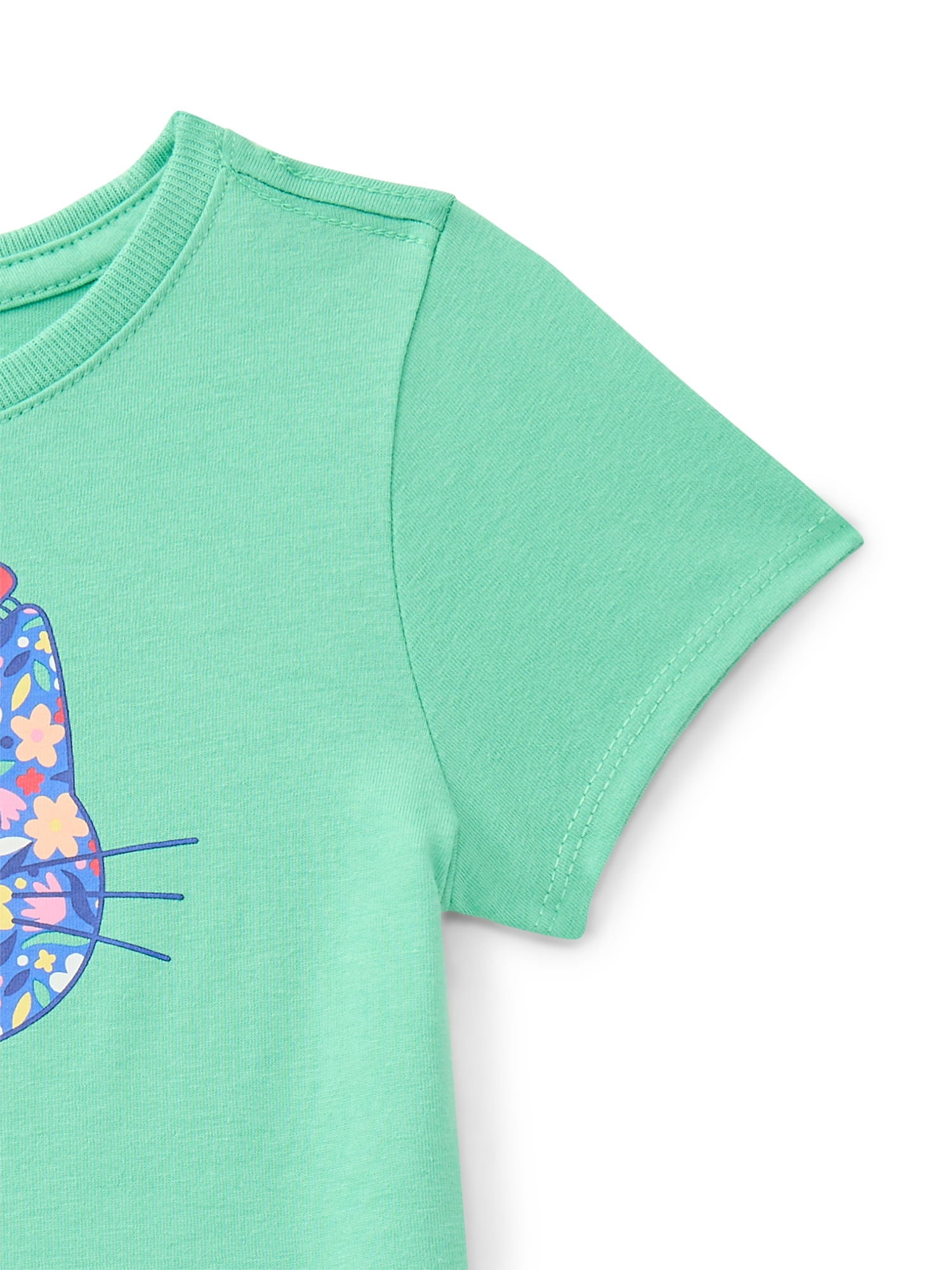 Wonder Nation Toddler Girls Tee with Short Sleeves, Sizes 18M-5T