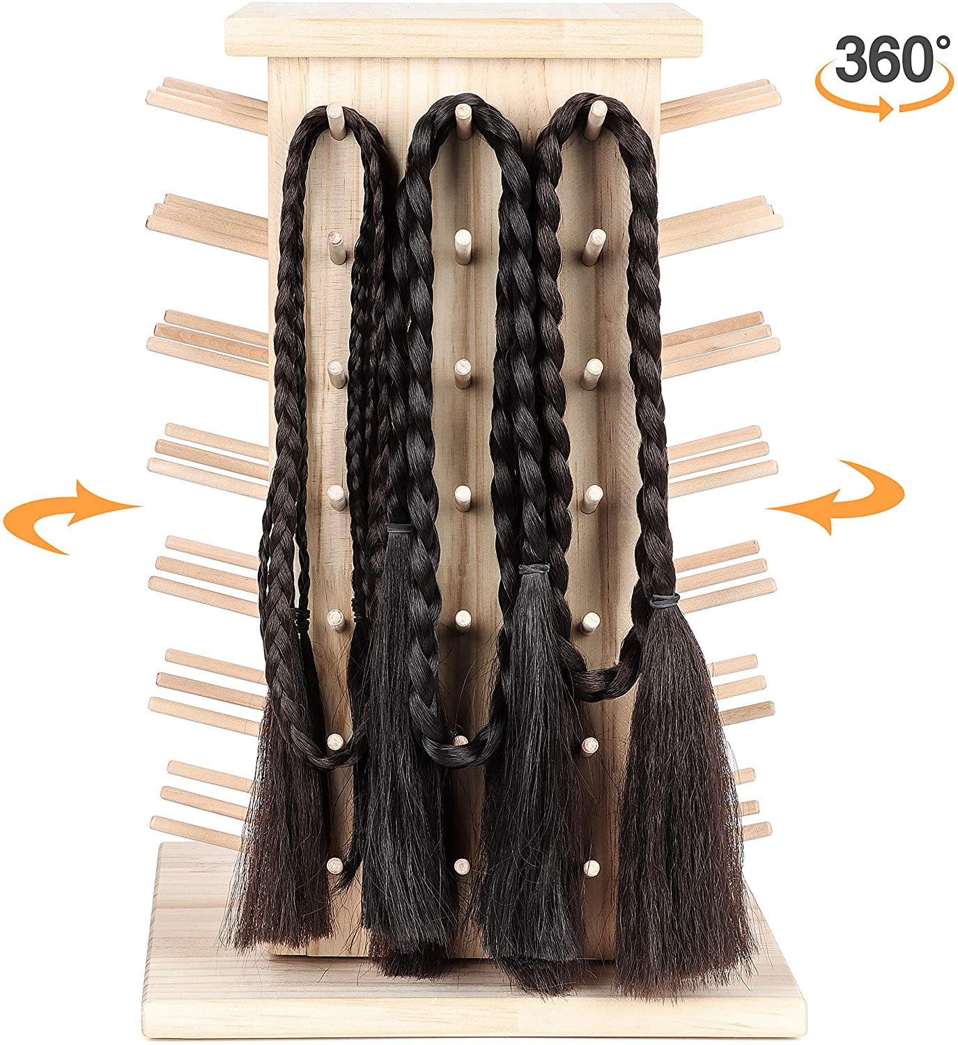 Nian Feng Braiding Hair Rack Stand for Hair Stylist, Wooden Thread Holders for Spools of Thread,60-Spools Holder for Sewing Machine, Thread Racks