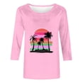 thumbnail image 4 of BangWanChi 3/4 Length Sleeve Womens Tops Women's Fashion Printed Round Neck 3/4 Sleeve T-Shirt Loose Tops Long Sleeve Round Neck Tops/Shirt, 4 of 4