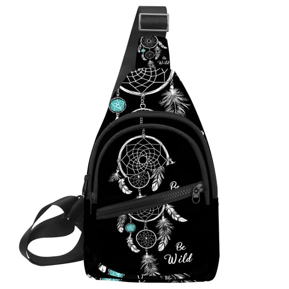 ERJLKXP Bohemian Dream Catcher Small Mens Women Crossbody Chest Bag, Travel Over Shoulder Sling Bag Backpack Men Side Bag,Daypack