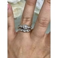 thumbnail image 3 of Sparkle Jewwls Women's Vintage Two Tone Wedding Engagement Bridal Ring Set 14K Gold Finish Silver, 3 of 4