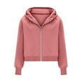 thumbnail image 4 of BSDJILFG Cropped Sweatshirts for Women Full Zip Up Hoodie Athletic Casual Y2K Juniors Jackets, 4 of 6