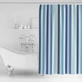 thumbnail image 3 of Shower Curtain Dark Blue Gradient Stripe Waterproof Shower Curtain Set with Hooks for Bathroom Showers,Stalls and Bathtubs,54x78InWhite Line Geometric, 3 of 9