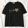thumbnail image 1 of Camiseta negra de latido del corazón para mujer, Tops gráficos de estilo coreano Harajuku de los años 90 para mujer, camiseta Kawaii Y2K para mujer, envío directo, 2022, 1 of 4