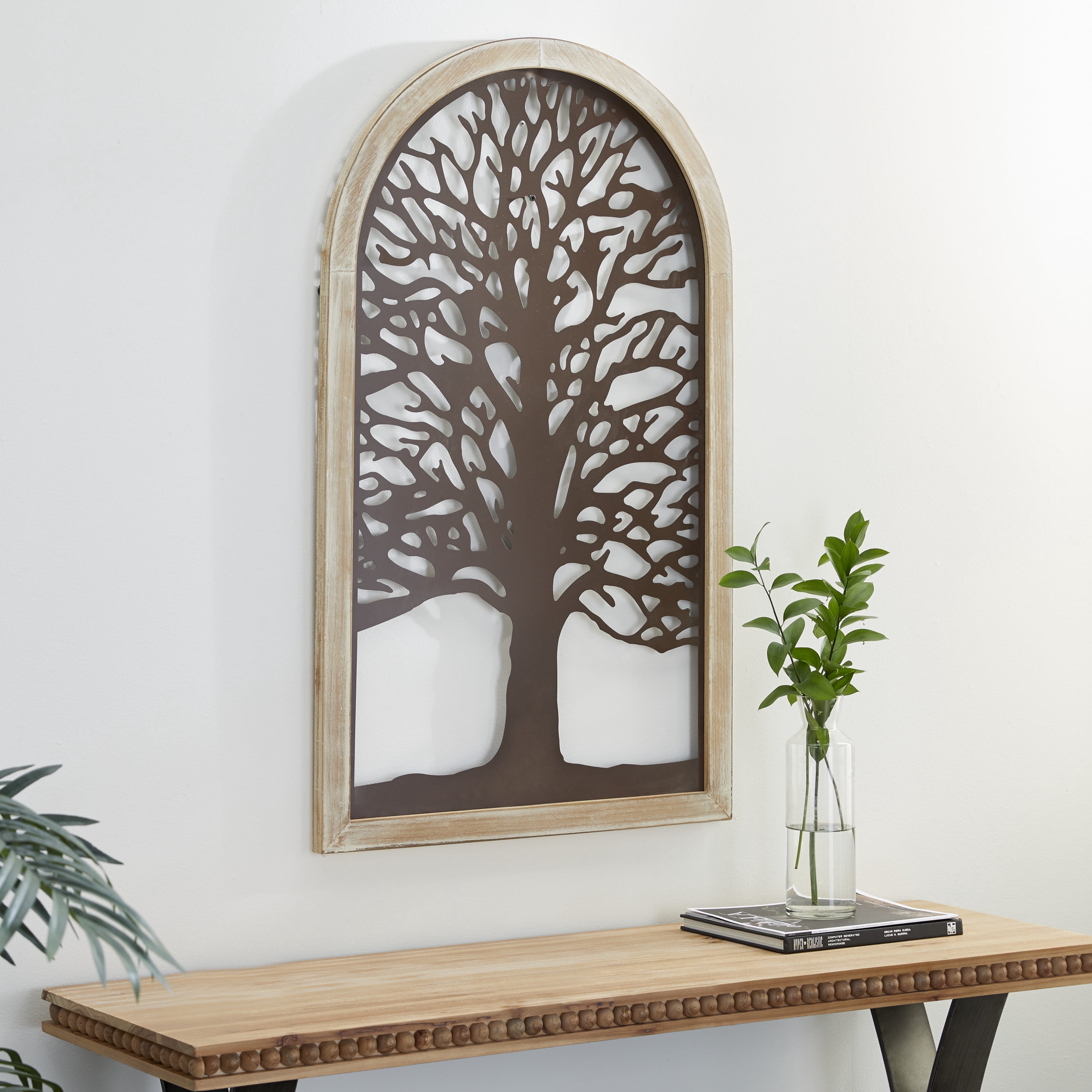 DecMode Bronze Metal of Life Tree Wall Decor with Arched Frame
