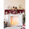 thumbnail image 2 of Red Plaid Truck Christmas Mantel Scarf Fireplace Decorations for Living Room, Xmas Tree Snowflake Gifts Winter Fireplace Mantel Scarf Cover Runner for Halloween/Thanksgiving/Christmas Decor 70"x17", 2 of 6