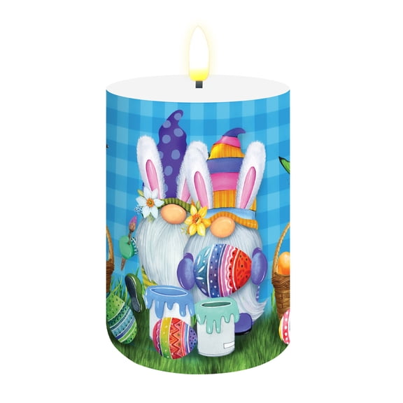 Briarwood Lane Flameless Candle 6x3 Easter Gnomes Flameless Candle with Timer for Easter