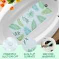 thumbnail image 4 of Unique Bargains Bath Mat Leaves Pattern Bathtub Mat Shower Mat Anti Slip Bathtub Mats for Tub with Suction Cups and Drain Holes White Green, 4 of 7