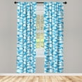 thumbnail image 4 of Ambesonne Blue and White Window Curtains, Japanese Cloud Motif, Each 28" W x 84" L, Azure Blue Pale Blue, 4 of 4