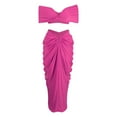 thumbnail image 4 of CHUOU Sexy Sleeveless Bodice Stretch Tight Floor Length Pleated Skirt Set, 4 of 5