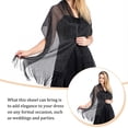 thumbnail image 4 of Sonducket Bufanda brillante de lujo, chal para sombra de protección solar, hilo fino femenino, borla de encaje hueco largo, capas de boda, Ropa, zapatos y accesorios Miscelánea Negro/Plata, 4 of 6