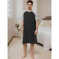 thumbnail image 2 of Camisón para hombre Lars Amadeus Ropa de dormir Negro Gris claro M, 2 of 6