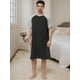 thumbnail image 2 of Camisón para hombre Lars Amadeus Pijamas suaves Negro Gris claro XL, 2 of 6
