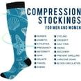 thumbnail image 4 of High Elasticity Compression Socks, High Knee Socks Adult Universal Leisure Relieve Fatigue, Seashells 6 Travel Daily with Running (2 Pair) Gift, 4 of 7