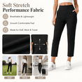 thumbnail image 3 of Feekit Women's Stretch Golf Pants High Waist Ankle Dress Pants Casual Business Travel Work Pants with 4 Pockets, 3 of 8