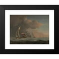 thumbnail image 2 of Willem van de Velde the Younger 14x12 Black Modern Framed Museum Art Print Titled - English Royal Yachts at Sea in a Strong Breeze, in Company with a Ship Flying the Royal Standard, 2 of 5
