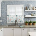 thumbnail image 6 of Kitchen Curtains Set, Teal Red Coastal Kitchen Curtains and Valances Set, Nautical Summer Beach Sea Turtle Coral Rod Pocket Tier Curtains 24 Inch Length for Cafe/Bedroom Windows, 6 of 6