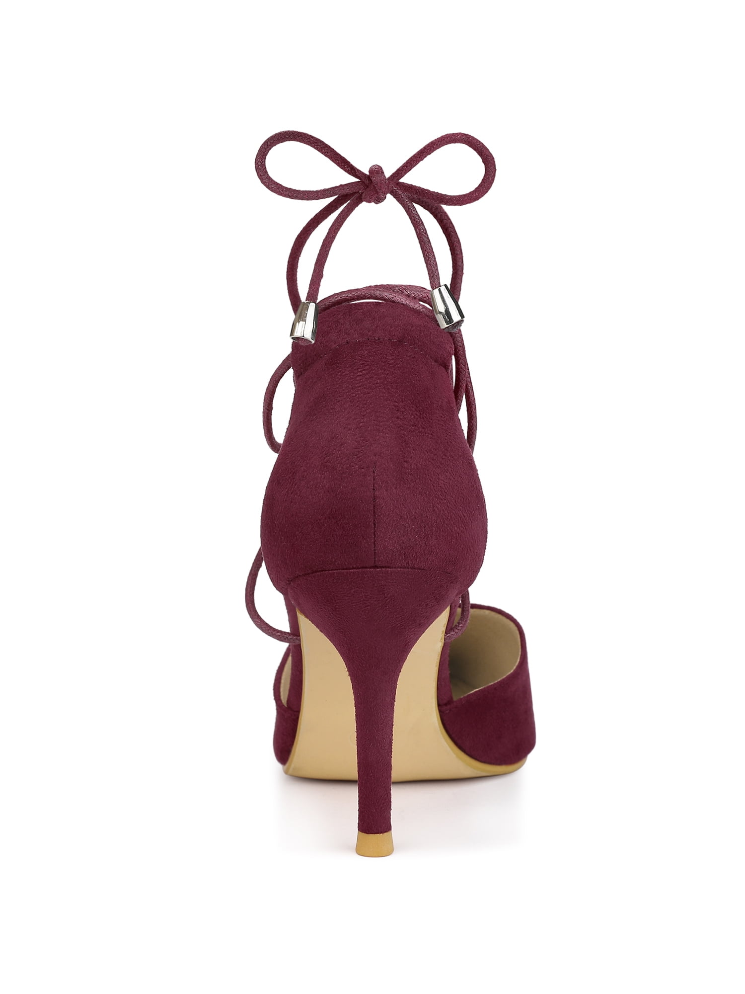 Unique Bargains Women's Lace Up Pointed Toe Stiletto Heels Pumps