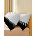 thumbnail image 4 of Black White Striped Throw Pillow Covers, Modern Abstract Art Aesthetics Soft Breathable Pillow Cases with Invisible Zipper for Sleeping, Long Body Pillowcases for Couch Bed Sofa Chair 20x54 Inches, 4 of 6