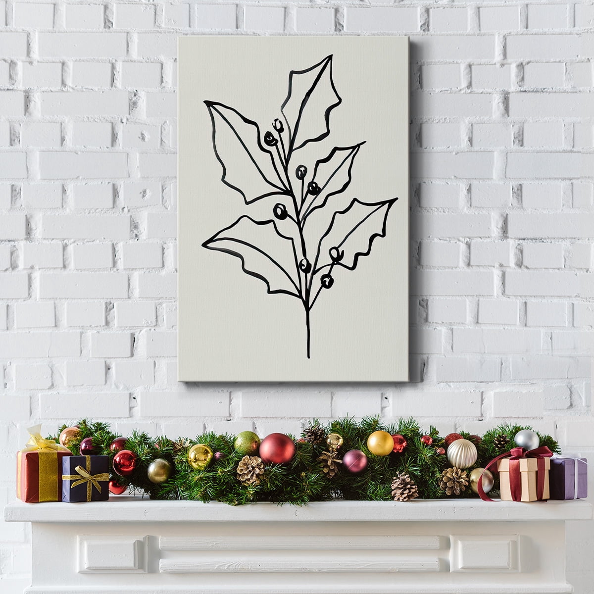 Evergreen Ink I- Gallery Wrapped Canvas