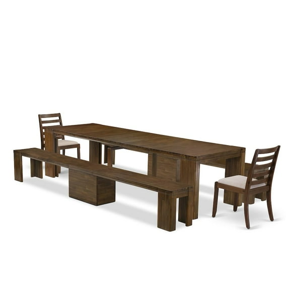 Luxe by East West Furniture 5 Pieces Extendable Dining Set Includes a Rectangle Kitchen Table