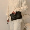 thumbnail image 4 of Women PU Envelope Bag Solid Color Zipper Luxury Clutch Purse Bag (Khaki), 4 of 9