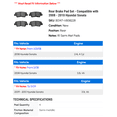 thumbnail image 2 of Rear Brake Pad Set - Compatible with 2008 - 2010 Hyundai Sonata 2009, 2 of 2