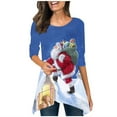thumbnail image 2 of Puntoco Moda Mujer Cuello Redondo Manga Larga Estampado Casual Camiseta Blusa Puntoco Puntoco-1923, 2 of 5