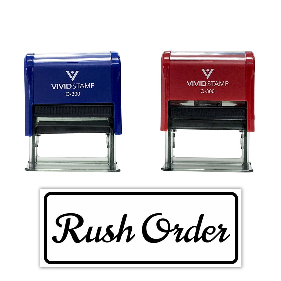 All Quality Rush Order Self-Inking Rubber Stamp | Business and Packaging Stamps (Black Ink) - Q-300