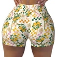 thumbnail image 2 of Fuzoiu Lemon Print Women's Workout Shorts,Workout Biker Shorts Women,Exercise Fitness Shorts,Scrunch Short, Athletic Shorts for Gym Yoga Running Sport Active-Medium, 2 of 8