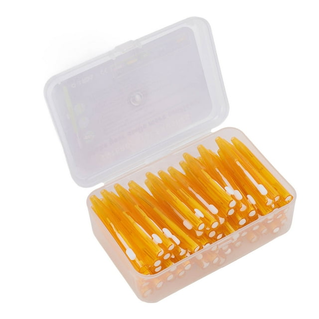 Interdental Brush, Practical Efficient Slim Multifunction Braces Brush 60Pcs Grade Nylon Wire Flexible With PP Handle For Orthodontic Care Orange