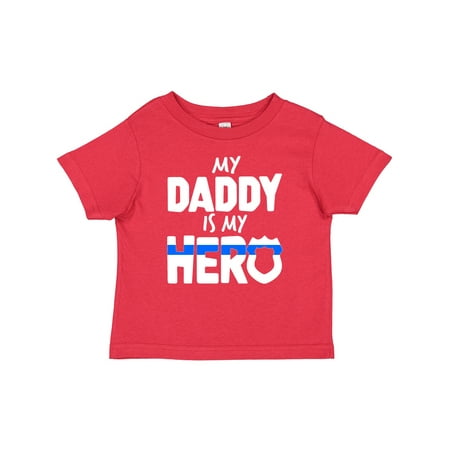 

Inktastic My Daddy is My Hero Police Officer Family Gift Baby Boy or Baby Girl T-Shirt
