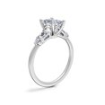 thumbnail image 3 of 1.00 T.C.W Radiant Shaped Real Diamond New Design Solitaire with Accents Wedding Ring for Women Solid 18K White Gold Size 3.5, 3 of 8