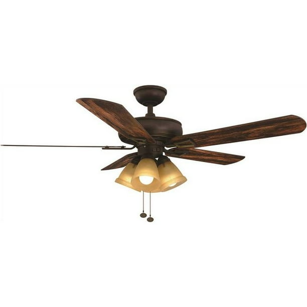 Hampton Bay 3573210 Lyndhurst 52 In Led Oil Rubbed Bronze Ceiling Fan With Light Kit