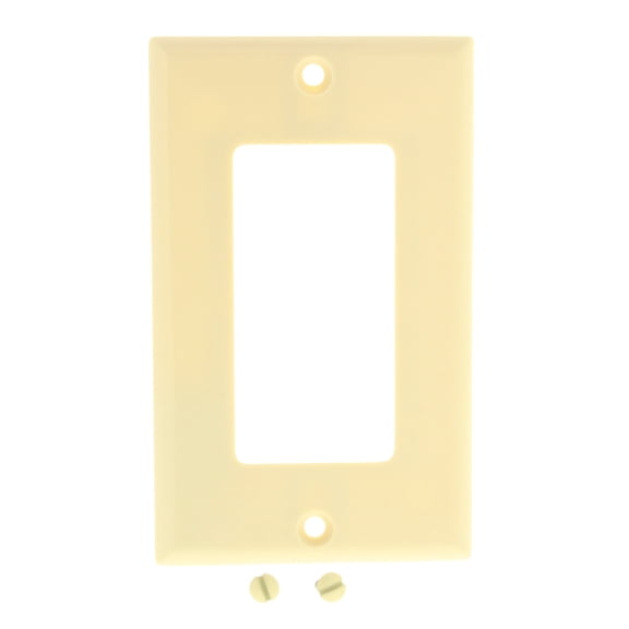 Cooper Wiring Devices 2151V 1-Gang Decorator GFCI Rocker Switch Wall Plate, Standard Size, Thermoset Plastic, Ivory