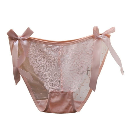 LARUYEKO Pure Desire Sexy Bow French Lace Panties Women s Low Waist Seamless Crotch Breathable Large Size Briefs Women s Cotton Underwear High Waisted Ladies Full Coverage Panties High-Cut Stretch