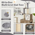 thumbnail image 3 of MELLCOM Cat Tree with Litter Box Enclosure, 2-in-1 Modern Cat Tower Combo, 57.4" Hidden Litter Box Furniture, Light Gray, 3 of 9
